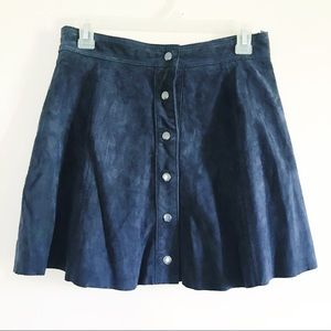 Bagatelle | Dark Blue Suede Mini Skirt Size Small